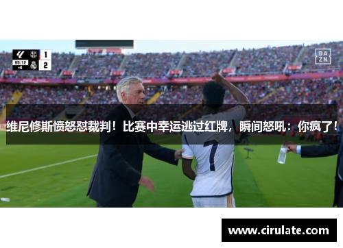 维尼修斯愤怒怼裁判！比赛中幸运逃过红牌，瞬间怒吼：你疯了！